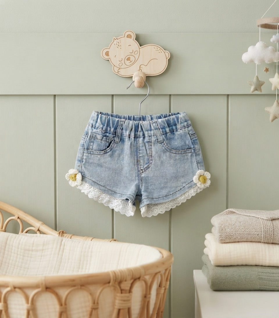 Size: 2-4yr Little Miss Daisy Denim Shorts