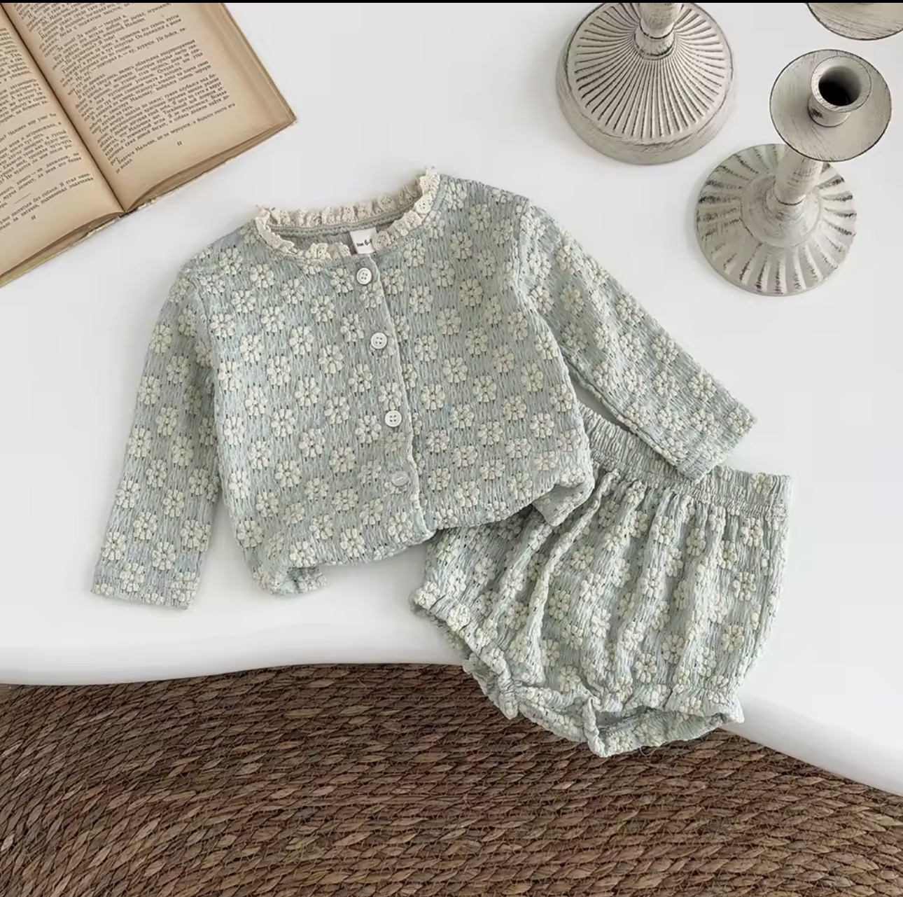 Sage Floral Set