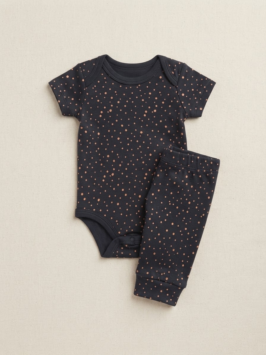 Size: 3M Midnight Gold Dot Baby Set