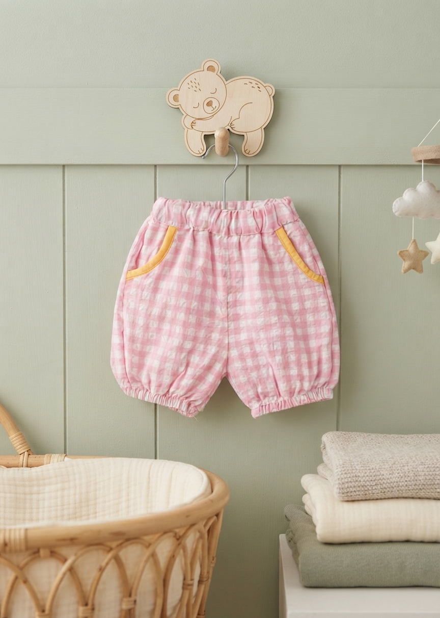 Size: 18-24M Pink Gingham Bloomers
