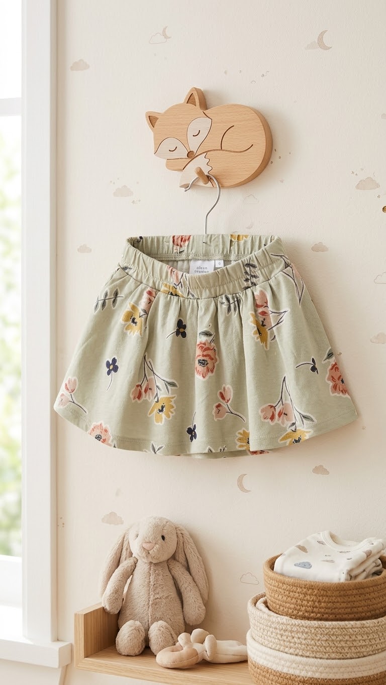 Size: 1-2yr Sweet Sage Blossom Skirt