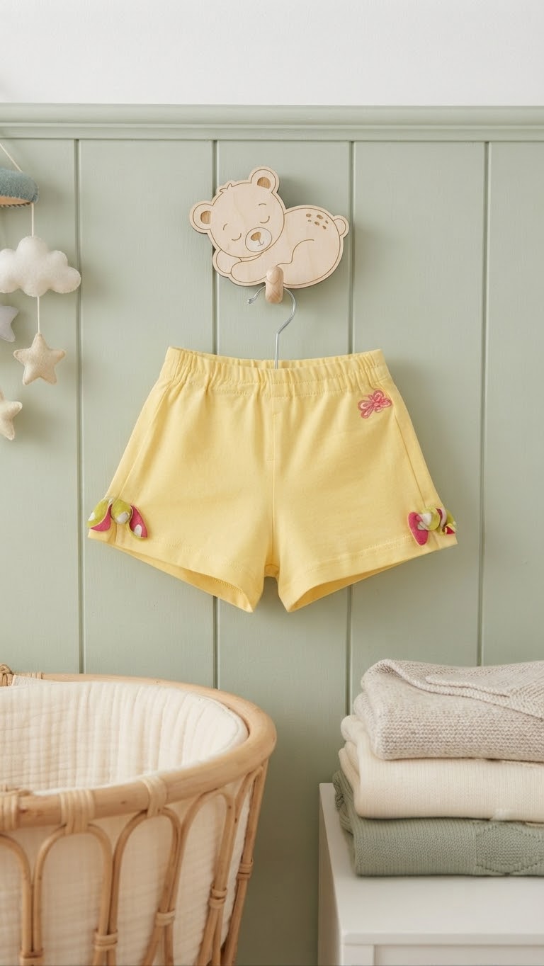 Size:9-18M Little Lemon Bow Shorts