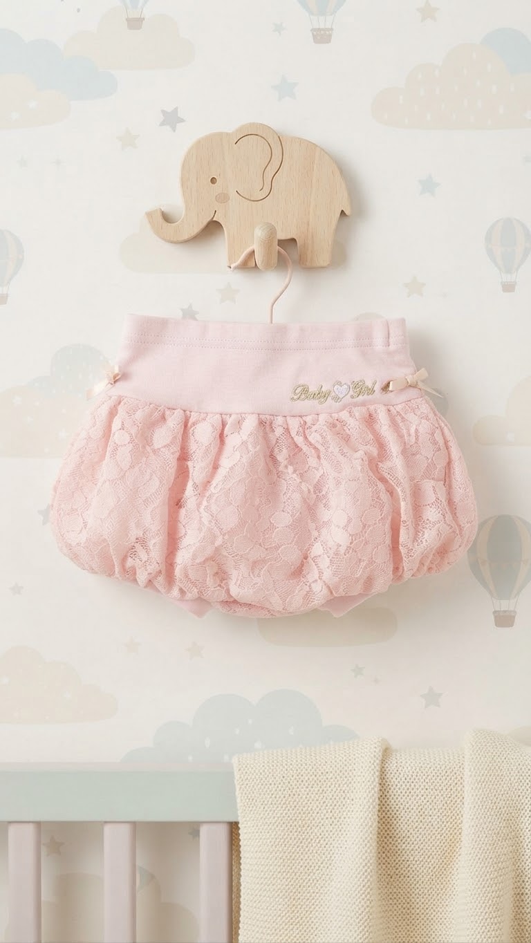 Size: 9-18M Pink Lace Bubble Shorts